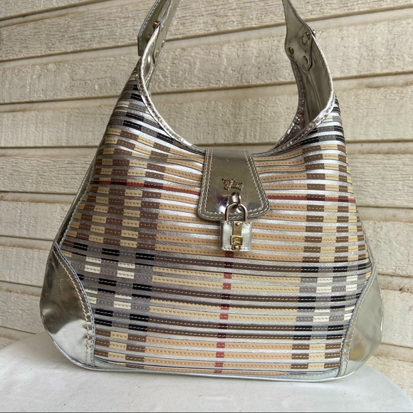 Burberry Handbags - Burberry Nova Check Haymarket Hobo Bag